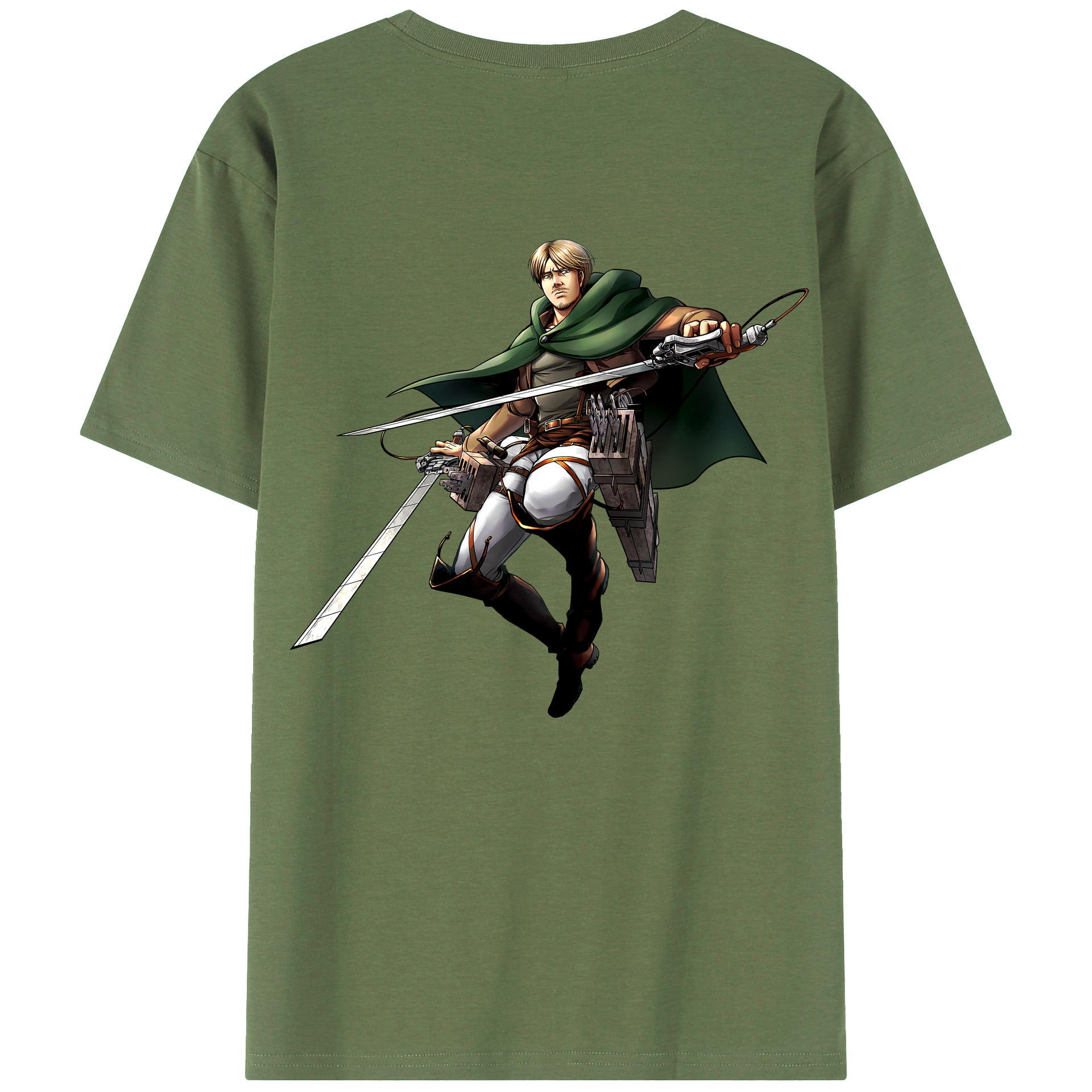 （画像用） 進撃の巨人 Attack on Titan 綿100％ メンズ半袖Tシャツ（バックプリント） 通気性